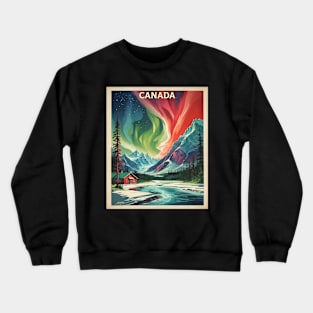 Canada Aurora Borealis Vintage Poster Tourism Art Crewneck Sweatshirt